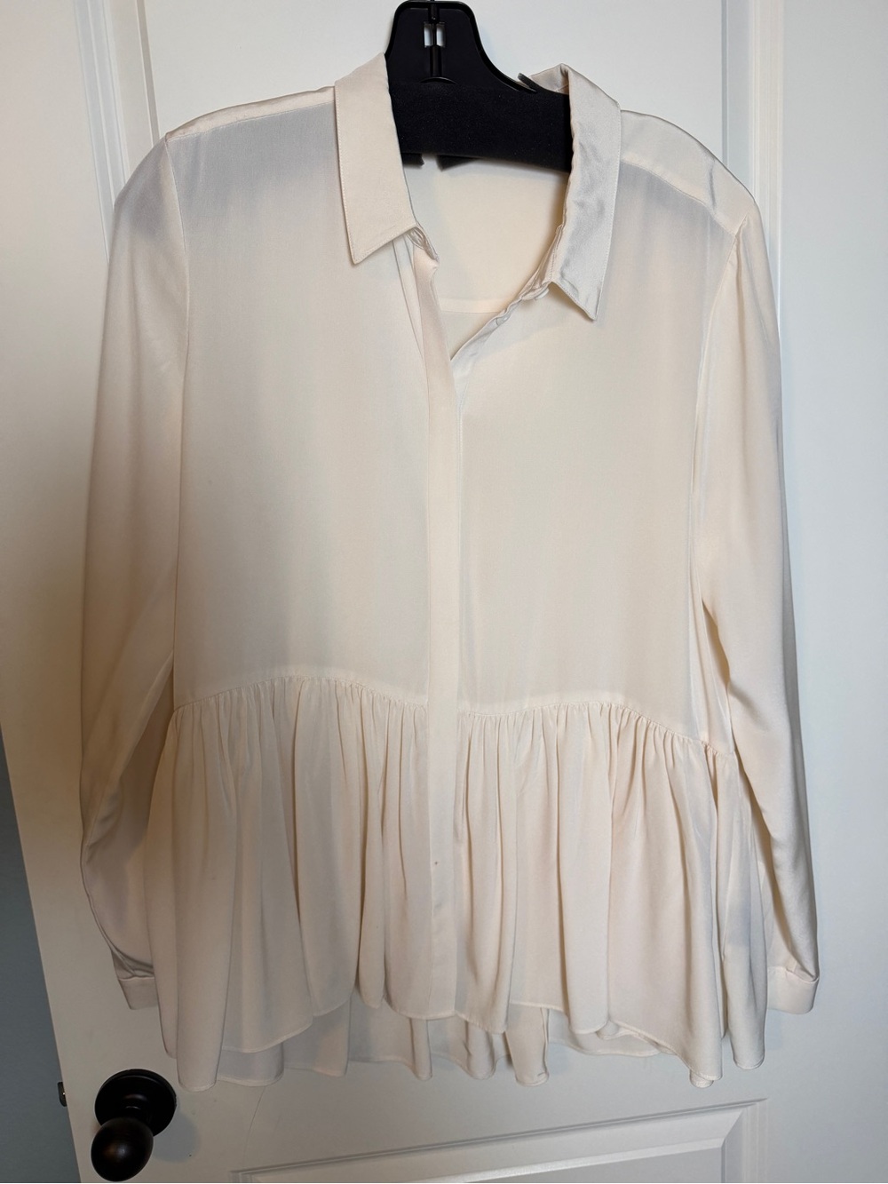 Tibi Silk Peplum Top